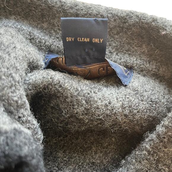 Herman GEIST Sweater Cardigan Blazer Boiled Wool Sz PM Petite Grey Black Vintage - Picture 8 of 9